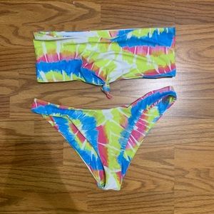 Zaful tye dye strapless bikini